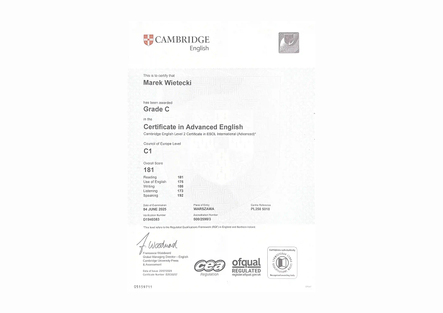 Cambridge Advanced English Certificate