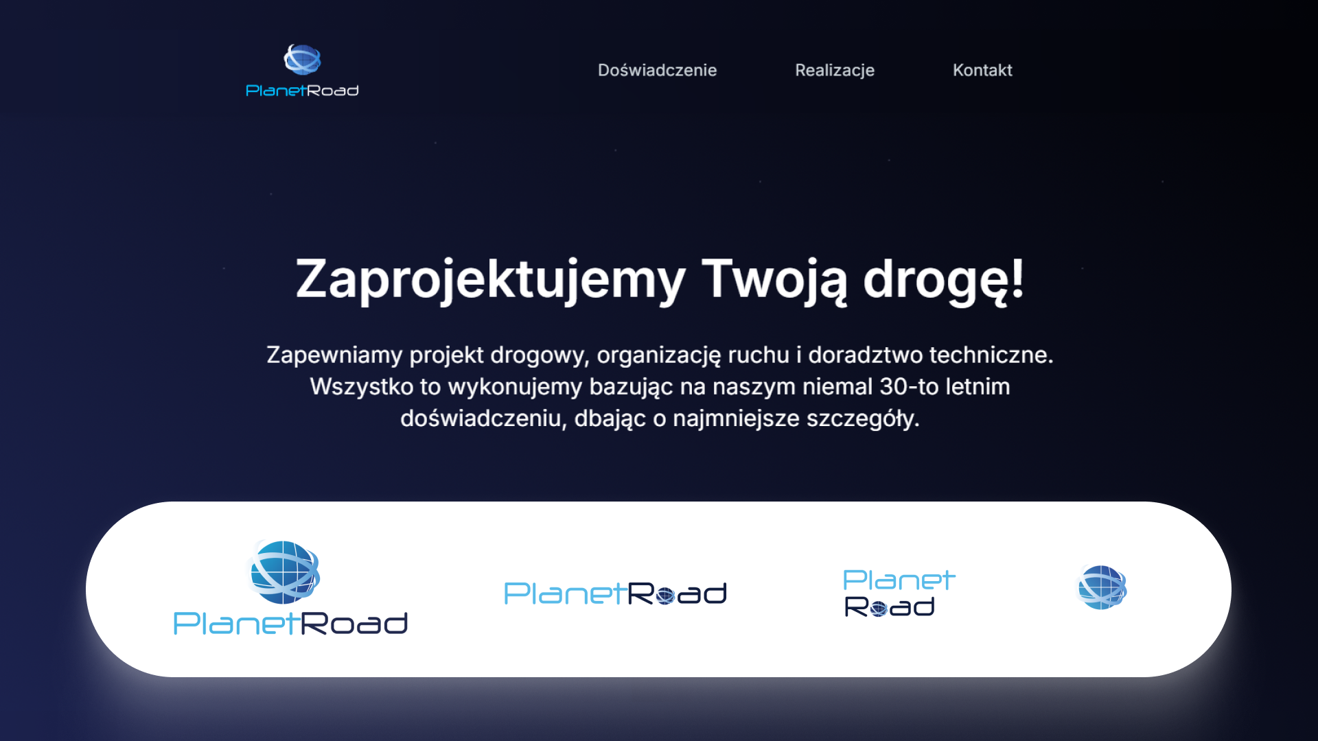 Zdjęcie przedstawia Stronę Internetową PlanetRoad