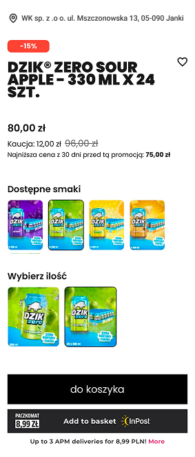 Karta produktu po poprawie klarowności CTA